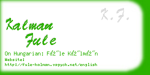 kalman fule business card